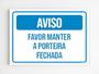 Imagem de Placa de aviso favor manter a porta fechada mdf 20x29 A4