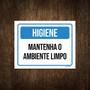 Imagem de Placa De Aviso - Higiene Mantenha O Ambiente Limpo 18X23