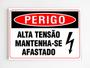 Imagem de Placa de aviso perigo alta tensão mantenha-se afastado mdf