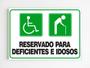 Imagem de Placa de aviso reservado para deficientes e idosos mdf a4