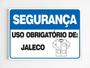 Imagem de Placa de aviso uso obrigatório de jaleco mdf 20x29 a4