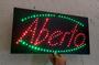 Imagem de Placa de led letreiro aberto oval com borda