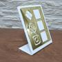 Imagem de Placa De Pagamento Pix Acrílico Com 3 Qr Code BRANCO E DOURADO