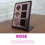 Imagem de Placa De Pagamento Pix Acrílico Com 3 Qr Code PRETO E ROSA WI-FI