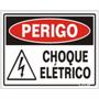 Imagem de Placa de Poliestireno Auto-Adesiva 20x15cm Perigo Choque Elétrico - 220 BB - SINALIZE