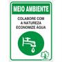 Imagem de Placa de Poliestireno Auto-Adesiva 20x30cm Economize Água - 250 CC - SINALIZE