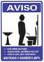 Imagem de Placa de pvc ''aviso'' mantenha o banheiro limpo masculino