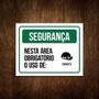 Imagem de Placa De Segurança - Nesta Área Uso Obrigatório De Capacete