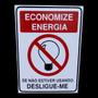 Imagem de Placa de Sinalização 15x20 ECONOMIZE ENERGIA DESLIGUE-ME