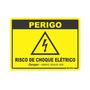 Imagem de Placa de sinalização 15X20cm PERIGO RISCO DE CHOQUE ELÉTRICO Sinalize