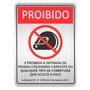 Imagem de Placa de Sinalização Alumínio 16x25cm Proibido Capacete Lei SP C25049 Indika