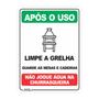 Imagem de Placa de Sinalização Após o Uso Limpe a Grelha