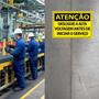 Imagem de Placa De Sinalização Atenção Desligue A Alta Voltagem Antes De Iniciar O Serviço 30x20 Ecom IA - SA17 F9e