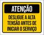 Imagem de Placa De Sinalização - Atenção Desligue Alta Tensão 18X23