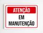 Imagem de Placa de sinalização atenção em manutenção aviso mdf a4