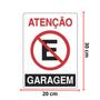 Imagem de Placa De Sinalização Atenção Garagem 20 x 30 Cm