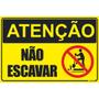 Imagem de Placa de Sinalização Atenção Não Escavar