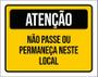 Imagem de Placa De Sinalização - Atenção Não Passe Neste Local 36X46