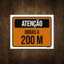 Imagem de Placa De Sinalização - Atenção Obras A 200 Metros 27X35