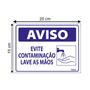 Imagem de Placa De Sinalização Aviso Evite Contaminação Lave As Mãos 20x15 Ecom IA - P-37/2 F9e