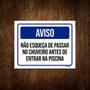 Imagem de Placa De Sinalização - Aviso Passe Chuveiro Piscina 36X46