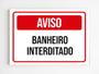 Imagem de Placa de sinalização banheiro interditado aviso mdf 20x29 A4