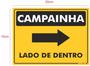 Imagem de Placa de Sinalização Campainha Lado de Dentro Direita em PVC de 15x20cm