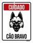 Imagem de Placa De Sinalização - Cuidado Cão Bravo 18X23