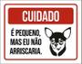 Imagem de Placa De Sinalização - Cuidado Com Cão Pequeno 18X23