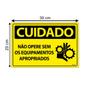 Imagem de Placa De Sinalização Cuidado Não Opere Sem Os Equipamentos Apropriados 30x20 Ecom IA - SC49 F9e