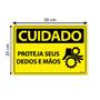 Imagem de Placa De Sinalização Cuidado Proteja Seus Dedos E Mãos 30x20 Ecom IA - SC51 F9e
