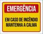 Imagem de Placa De Sinalização - Emergência Em Caso Incêndio 27X35