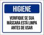 Imagem de Placa De Sinalização - Higiene Verifique Máscara Limpa 27X35