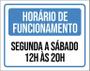 Imagem de Placa De Sinalização - Horário Funcionamento 36X46