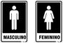 Imagem de Placa De Sinalização Kit Placas Banheiro Masculino Feminino