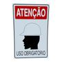 Imagem de Placa DE Sinalização OBRIGATORIO CAPACETE SEGURANÇA 20X30 CM