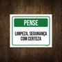 Imagem de Placa De Sinalização - Pense Limpeza Segurança 27X35