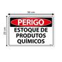 Imagem de Placa De Sinalização Perigo Estoque De Produtos Químicos 30x20 Ecom IA - SP25 F9e