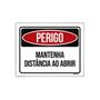 Imagem de Placa De Sinalização - Perigo Mantenha Distância Abrir 18X23