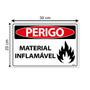 Imagem de Placa De Sinalização Perigo Material Inflamável 30x20 Ecom IA - SP30 F9e