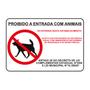 Imagem de Placa de Sinalização Proibida a Entrada com Animais