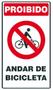 Imagem de Placa De Sinalização  Proibido Andar De Bicicleta  30x50