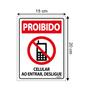 Imagem de Placa De Sinalização Proibido Celular Ao Entrar Desligue 15x20 Ecom IA - S-229 F9e