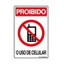 Imagem de Placa De Sinalização Proibido O Uso De Celular 20x30 Qi Comunicação - S-228 Q1a