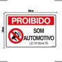 Imagem de Placa De Sinalização Proibido Som Automotivo 30x20 Ekomunike - S-233/1 F9e