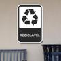 Imagem de Placa de Sinalização Reciclagem Reciclável Coleta 20x13 cm