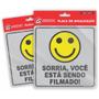 Imagem de Placa de Sinalização "sorria, Você ESTÁ Sendo Filmado!" 15X15CM - Pacote com 5 Unidades