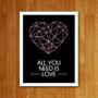 Imagem de Placa Decorativa Amor - All You Need Is Love (36X46)