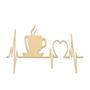 Imagem de Placa Decorativa Cardiograma Café Mdf Natural F031