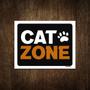 Imagem de Placa Decorativa Cat Zone Patinha 36X46